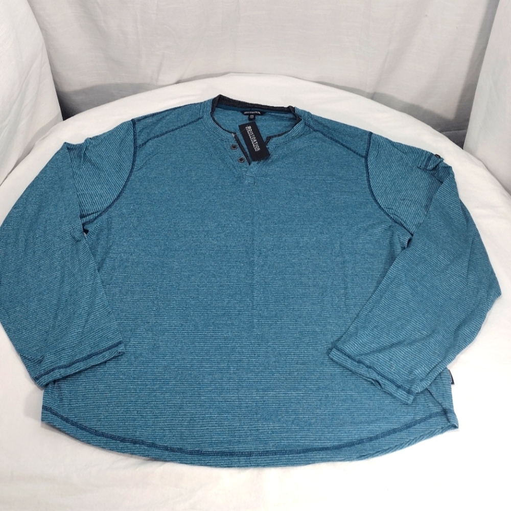 Distortion Clothing Teal Buttoned Collar Long Sleeve Shirt